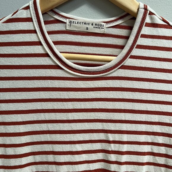 Electric & Rose Skyler Anthropologie Women's Dress Ivory‎ Amber Stripe NEW Small - Picture 2 of 7